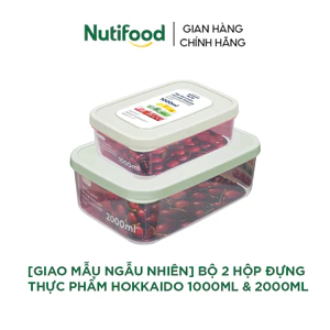 BỘ 2 HỘP THỰC PHẨM VUÔNG HOKKAIDO