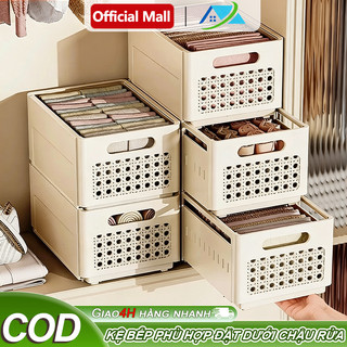 Hộp nhựa gấp gọn mở rộng có tay cầm đựng đồ lót, tất vớ tiện lợi