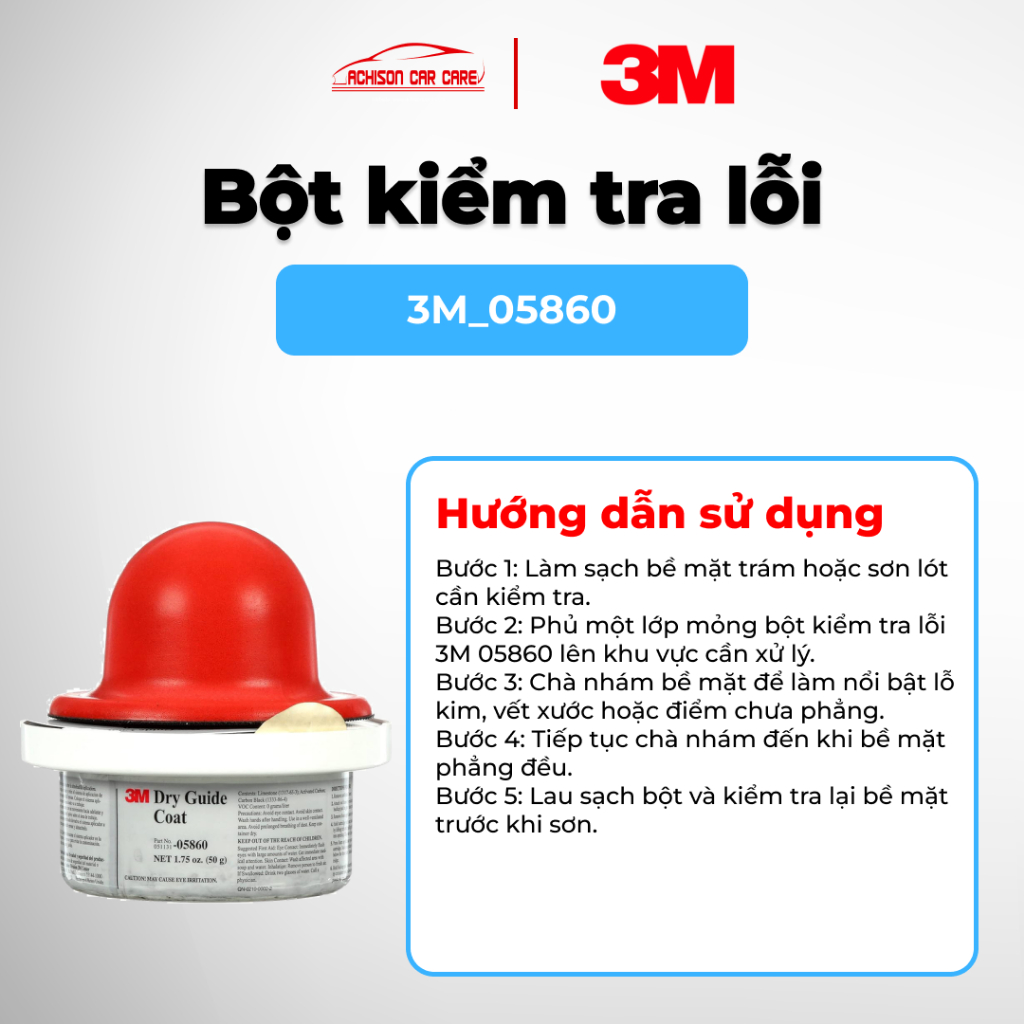 BỘT KIỂM TRA LỖI 3M 05860 KIỂM SOÁT BỀ MẶT TRƯỚC KHI ĐÁNH BÓNG HOÀN THIỆN