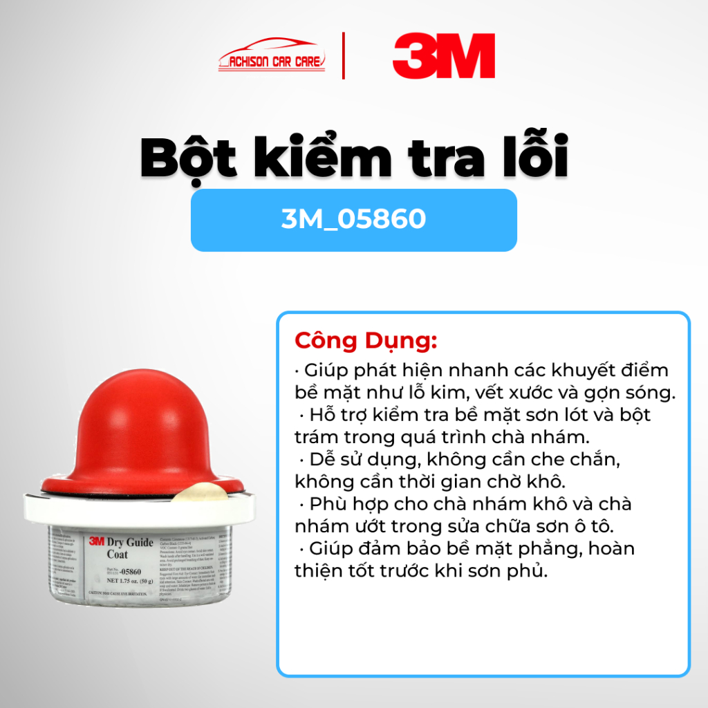 BỘT KIỂM TRA LỖI 3M 05860 KIỂM SOÁT BỀ MẶT TRƯỚC KHI ĐÁNH BÓNG HOÀN THIỆN