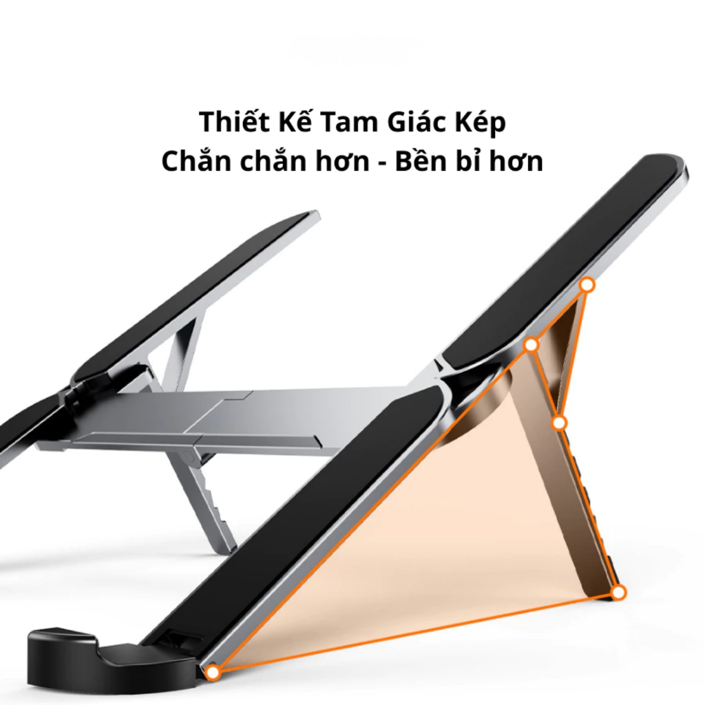 Giá đỡ laptop kim loại gấp nhỏ gọn VTEK, kệ để laptop, giá đỡ máy laptop GD11