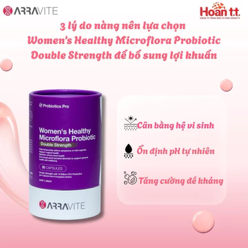 [Chính hãng] Men Vi Sinh Arravite Women's Healthy Microflora Probiotic Double Strength (30 Viên)
