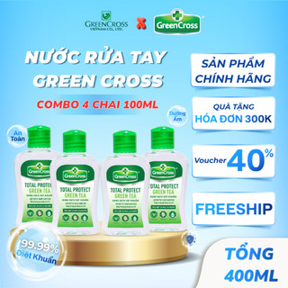 Combo 4 Nước Rửa Tay Green Cross 100ml - Diệt Khuẩn 99,9%, Sạch Nhanh, Dịu Nhẹ Da Tay