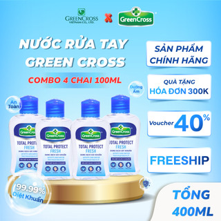 Combo 4 Nước Rửa Tay Green Cross 100ml - Diệt Khuẩn 99,9%, Sạch Nhanh, Dịu Nhẹ Da Tay