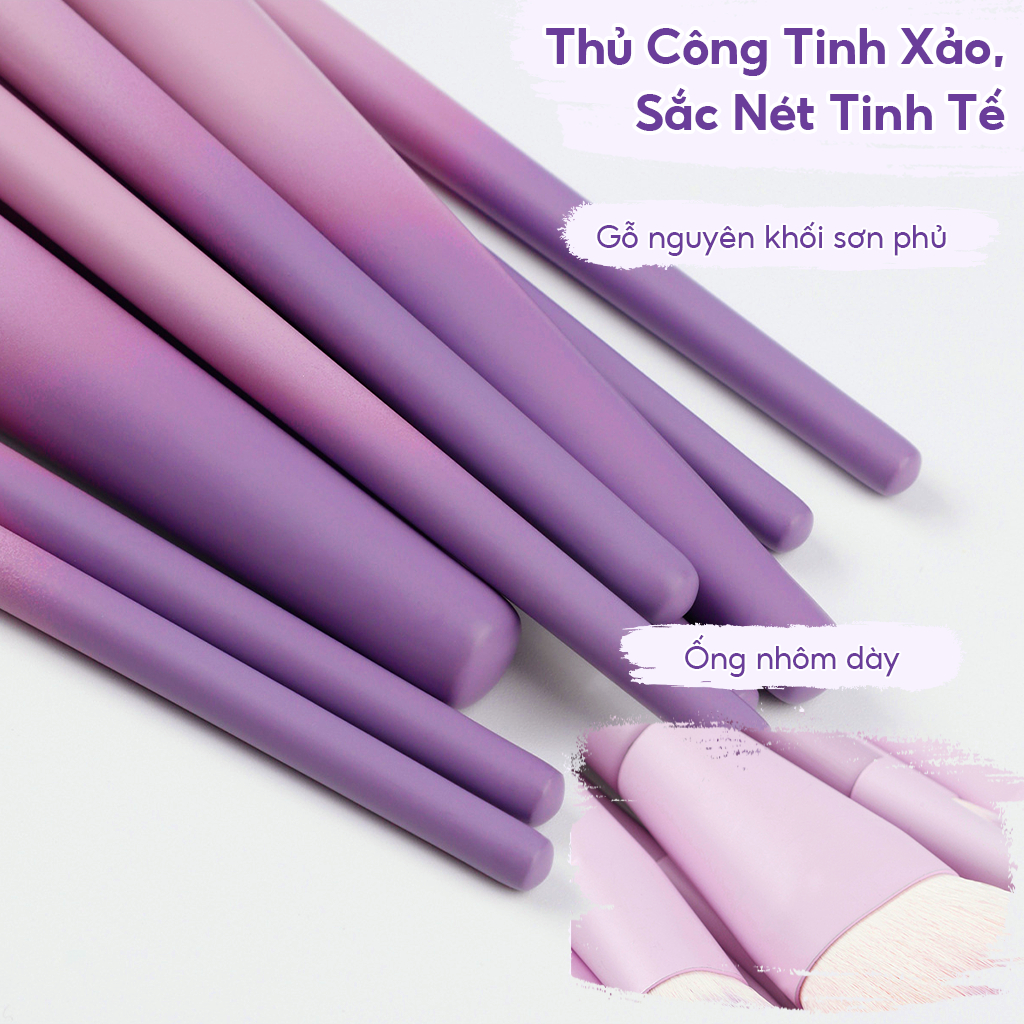 Set 10 Cọ Trang Điểm Derf Chuyên Nghiệp Chất Lượng Cao