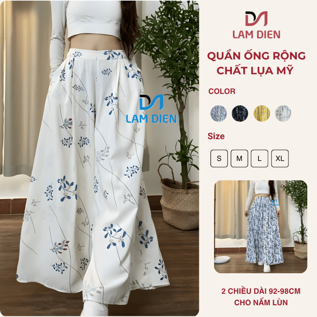 Quần Ống Rộng Nữ, Quần Váy Nữ Đẹp Quần Giả Váy Chất LỤA MỸ Mềm Mại, Tôn Dáng Trẻ Trung Dễ Mặc