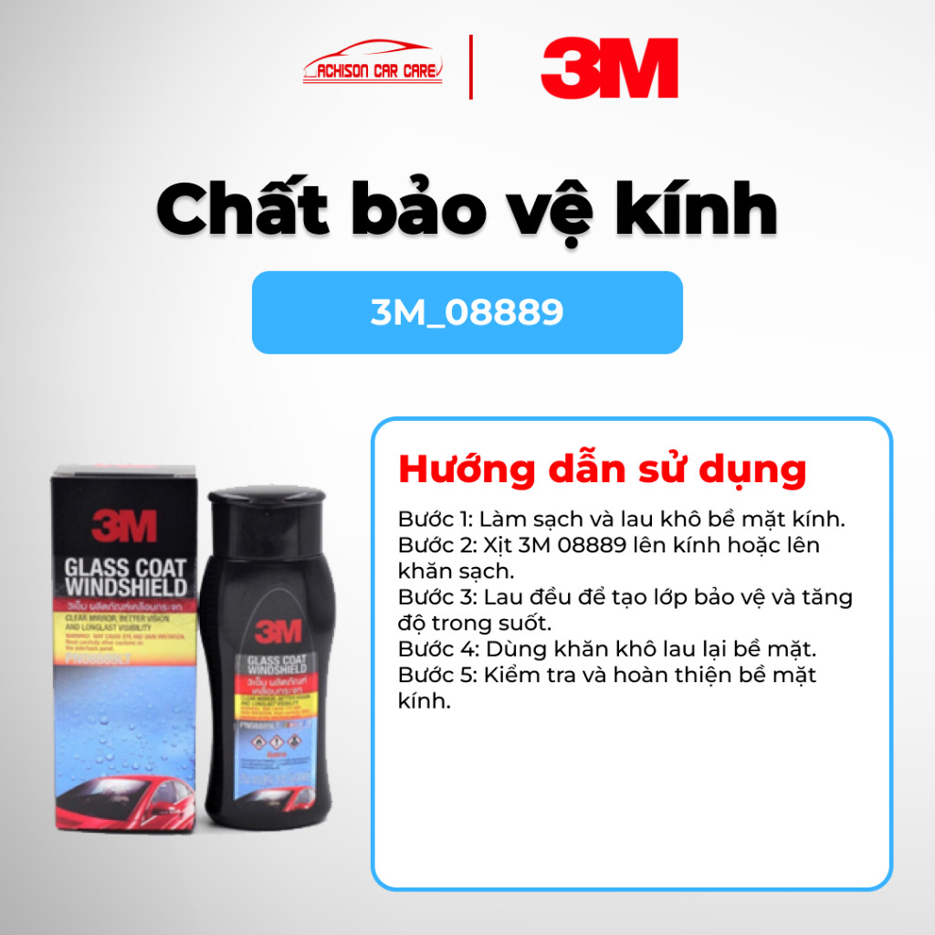 3M CHẤT BẢO VỆ KÍNH 250ML GIỮ KÍNH RÕ NÉT CHỐNG NƯỚC MƯA