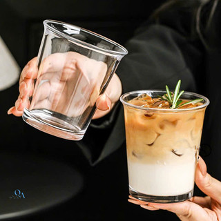 Ly Thủy Tinh Trơn Dáng Trụ Miệng Loe R106 360ML | Thiết Kế Đơn Giản Chuyên Uống Cà Phê, Matcha latte