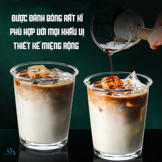 Ly Thủy Tinh Trơn Dáng Trụ Miệng Loe R106 360ML | Thiết Kế Đơn Giản Chuyên Uống Cà Phê, Matcha latte