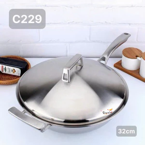 Chảo sâu lòng nắp inox Chockmen 32cm - C229