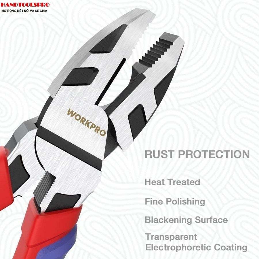 Kìm điện/ kìm cắt/ kìm bấm dây WORKPRO WP231106 bằng thép Cr-V cao cấp kích thước 200mm (8 icnh) - Hàng chính hãng