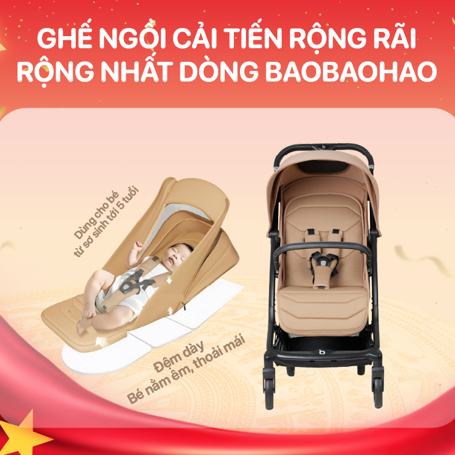 Xe Đẩy Bảo Hành 24 tháng Baobaohao Chính Hãng Z5 Cho Bé, Xe Đẩy Đa Năng Ngả Lưng Linh Hoạt, Dễ Gấp Gọn