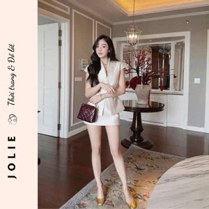 Set Bộ tacta Nữ JOLIE Cách Điệu Đính cúc bọc - Set Chân Váy Công Sở Sang Chảnh