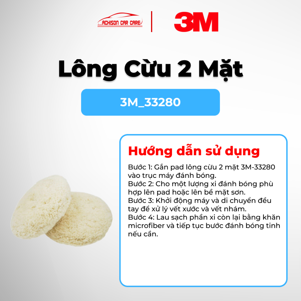 3M-33280 LÔNG CỪU 2 MẶT ĐÁNH BÓNG TĂNG ĐỘ BÓNG HOÀN THIỆN BỀ MẶT SƠN