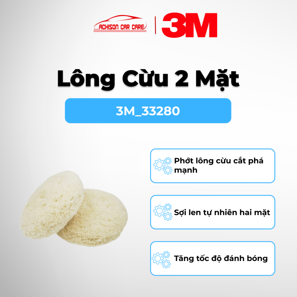 3M-33280 LÔNG CỪU 2 MẶT ĐÁNH BÓNG TĂNG ĐỘ BÓNG HOÀN THIỆN BỀ MẶT SƠN