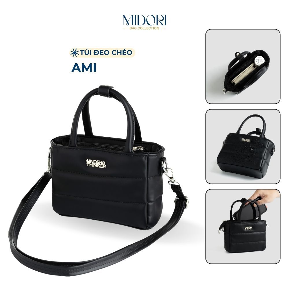 Túi AMI Đeo Chéo & Quai Xách Da PU Nam Nữ Thời Trang Phối Đồ Hằng Ngày | MIDORI BAG COLLECTION