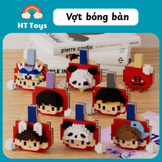 Mô hình lắp ghép mô phỏng các vdv bộ môn bóng bàn,đồ chơi khối xây dựng HT Toys