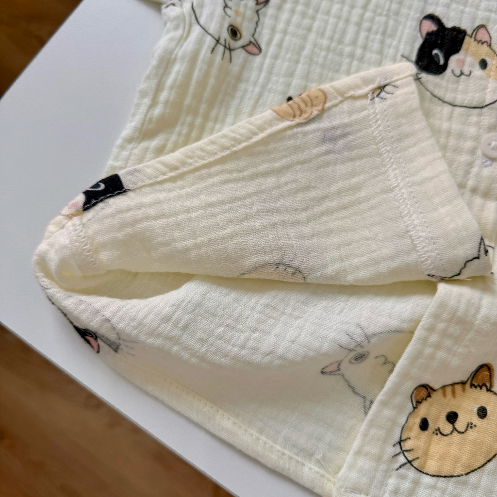 Đồ bộ trẻ em 8-24kg | Bộ ngắn vải Xô Muslin thoáng mát, thấm hút mồ hôi