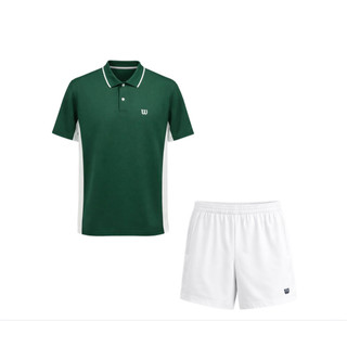 Bộ Thể Thao Nam Wilson Polo Trắng Viền Xanh + Quần Short Xanh | Pickleball Tennis Chính Hãng 2026