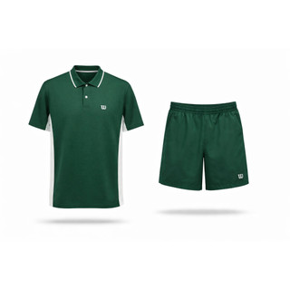 Bộ Thể Thao Nam Wilson Polo Trắng Viền Xanh + Quần Short Xanh | Pickleball Tennis Chính Hãng 2026
