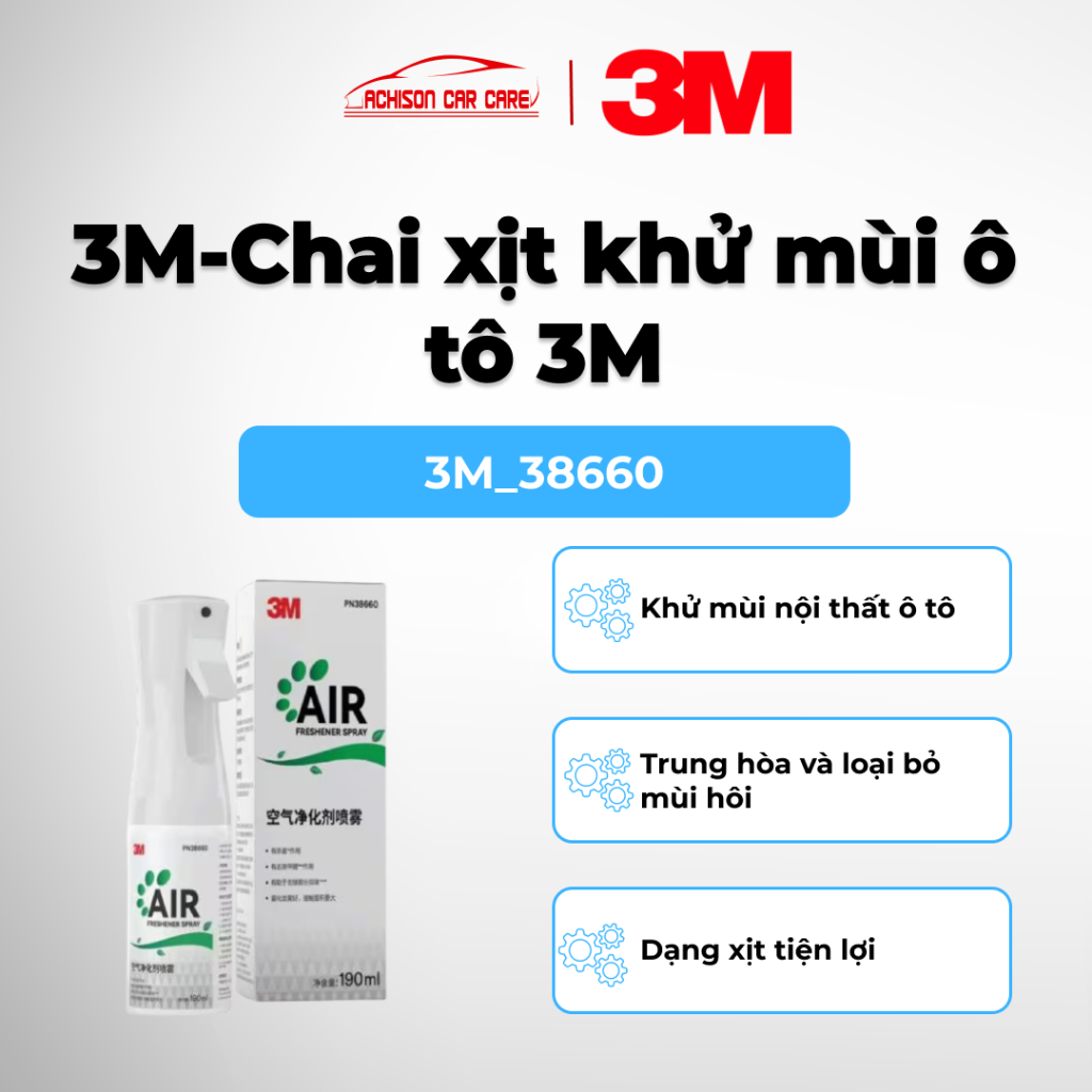 3M PN38660 CHAI XỊT KHỬ MÙI Ô TÔ KHỬ MÙI NHANH MANG LẠI KHÔNG GIAN DỄ CHỊU