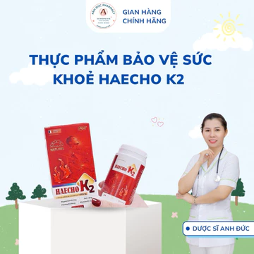 Canxi hữu cơ HAECHO K2 - Canxi tảo biển đỏ kết hợp D3, K2 - Hỗ trợ tốt cho xương và răng - Hộp 60 viên