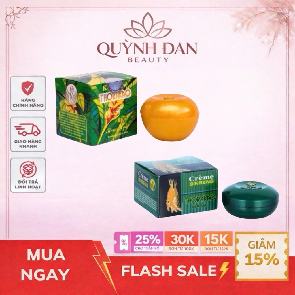 Kem Nghệ Collagen, Kem Sâm THORAKAO Dưỡng Trắng, Cải Thiện Mụn, Giảm Tàn Nhang Hộp 7G/10G