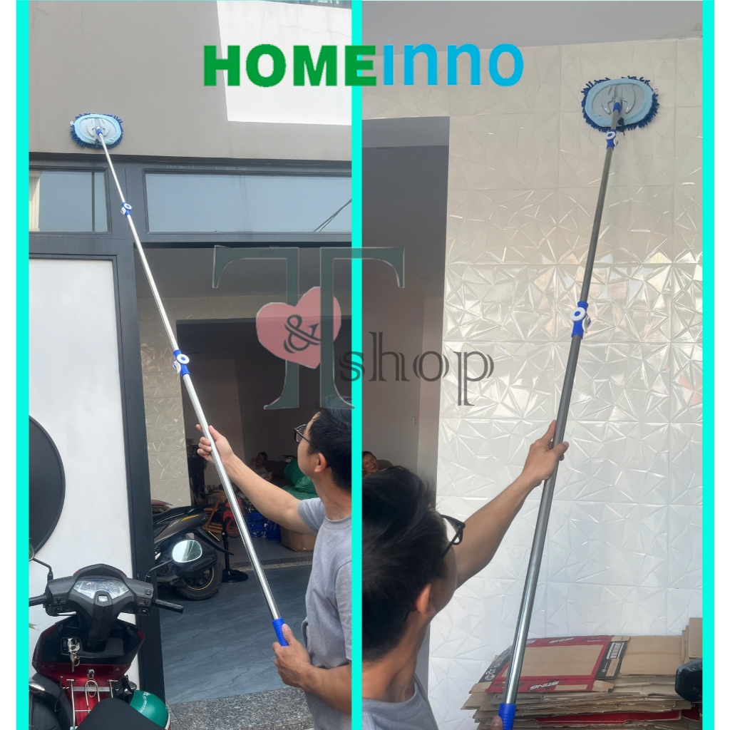 Cây Lau Ô Tô, Rửa Xe Hơi, Lau Tường, Lau Trần Nhà Homeinno Cán Dài 1m4/2m/3m/4m/5m/6m