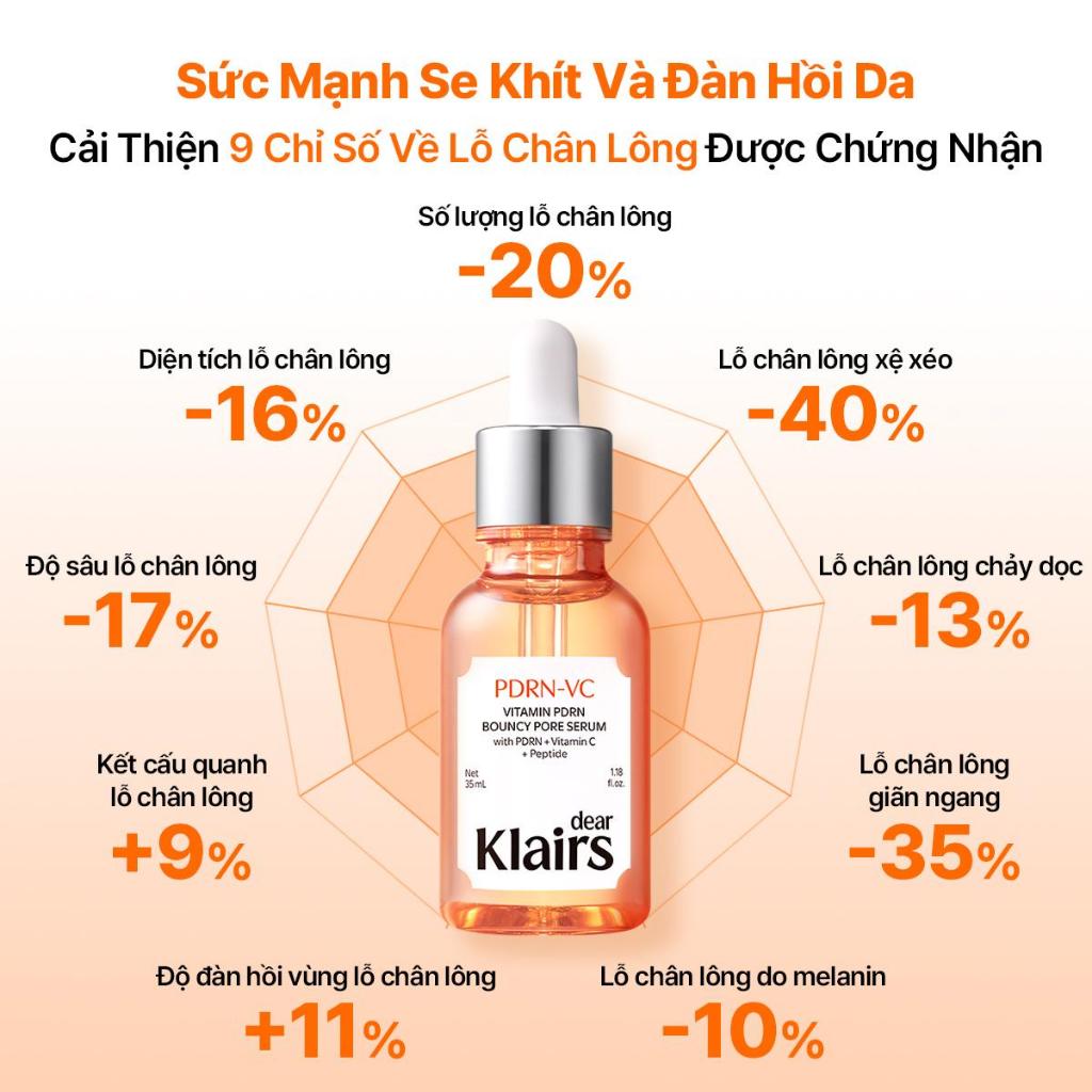 [KOL] Dear, Klairs Tinh chất Vitamin PDRN Bouncy Pore Serum 35mL