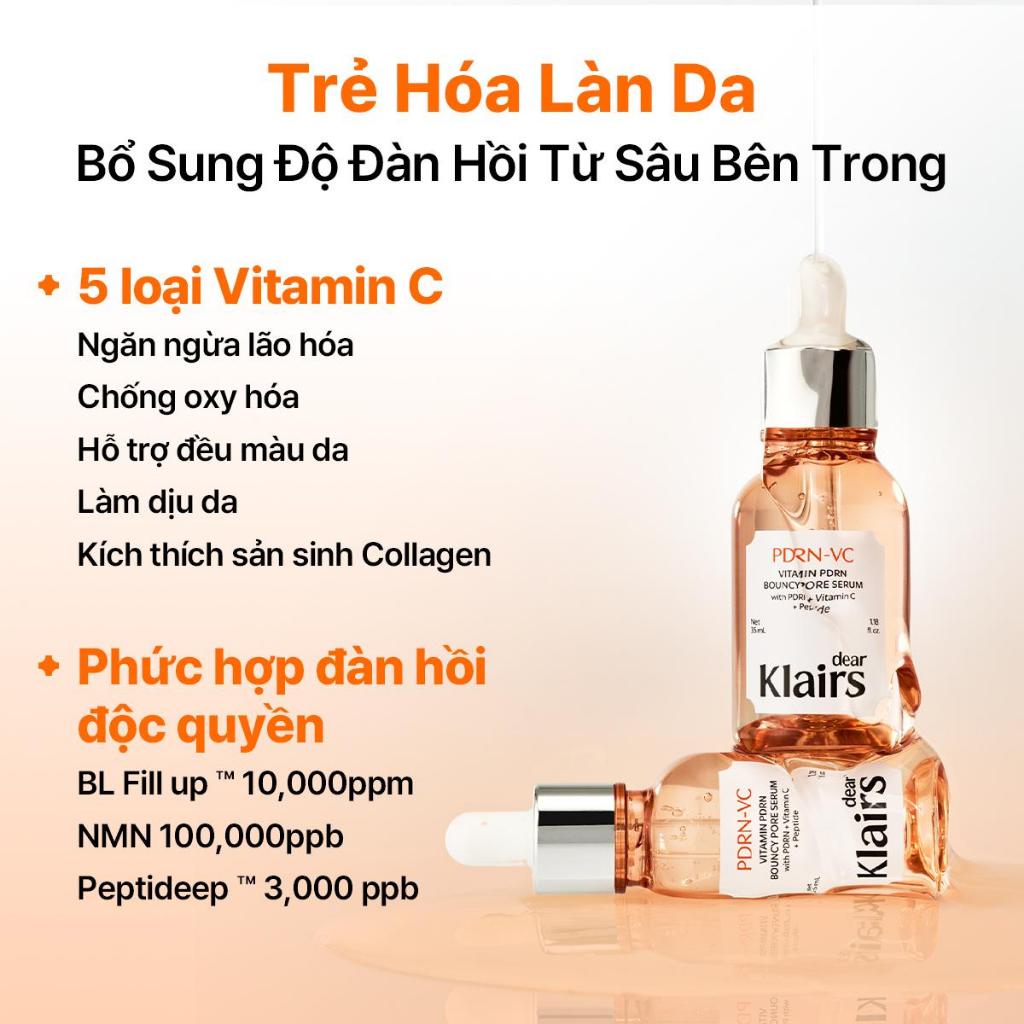 [KOL] Dear, Klairs Tinh chất Vitamin PDRN Bouncy Pore Serum 35mL