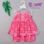 Bộ tole lanh 2 dây bé gái nút hoa viền màu, quần ngắn, dây tăng giảm được 10-42kg - Flower Đồ Bộ Tole
