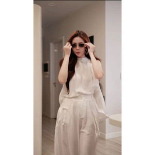 Set Bộ Áo Thô Xách Nách Mix Quần Suông Dài Túi Dáng Dài Thuyvantran