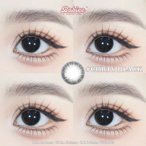 Lens mắt Corty Black màu đen tự nhiên - size nhỏ, thương hiệu Babiee Hàn Quốc, hsd 12 tháng