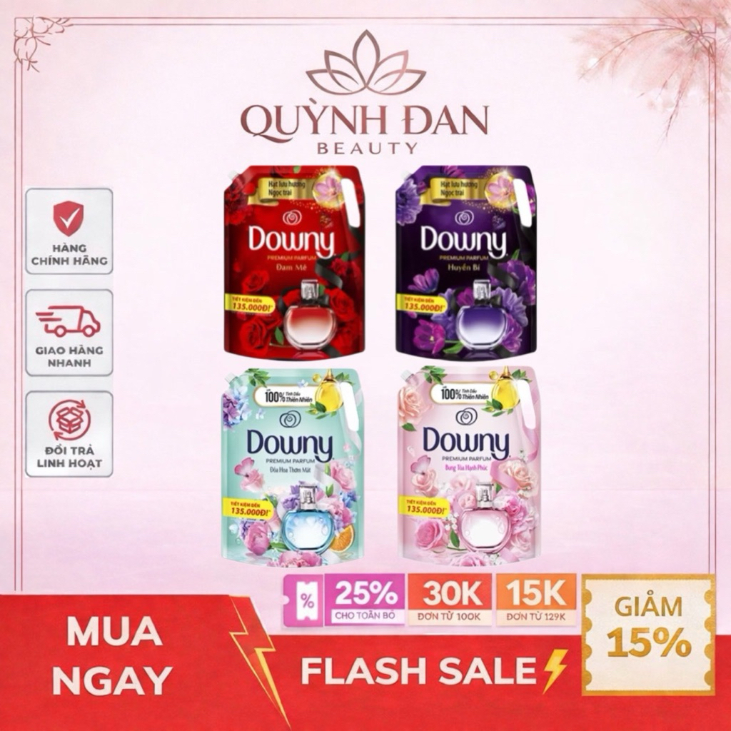 Nước Xả Vải DOWNY Tinh Dầu Thiên Nhiên/Nước Hoa Cao Cấp Túi 2.2L