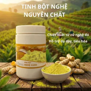 Tinh bột nghệ nguyên chất QNA hũ 500g, hỗ trợ dạ dày, giàu curcumin tốt cho sức khỏe