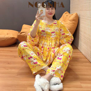 Bộ tole babydoll tay dài, F21 hàng may kỹ 43-82kg - Nocnhasleepwear