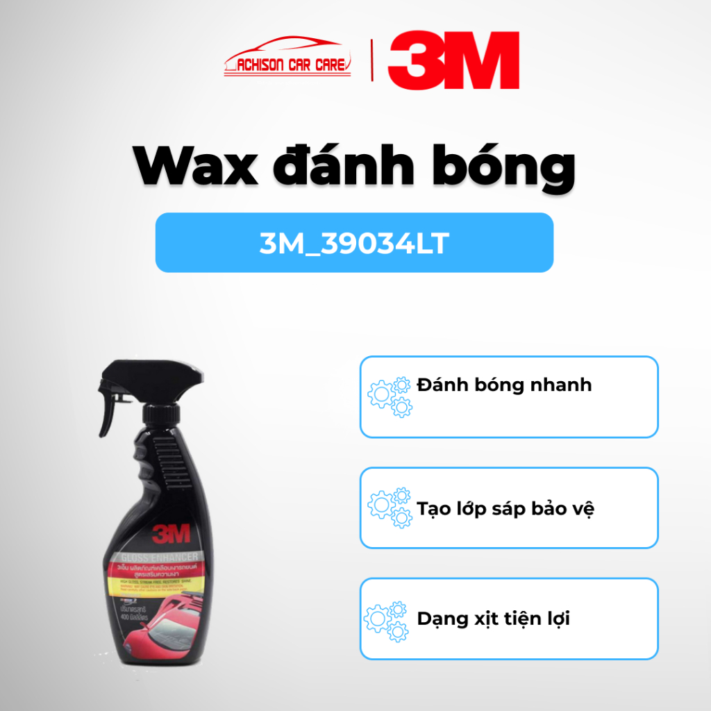 3M-39034LT WAX ĐÁNH BÓNG DẠNG XỊT TẠO ĐỘ BÓNG BẢO VỆ BỀ MẶT SƠN