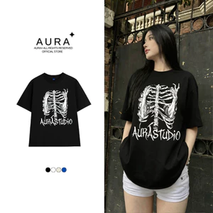 Áo thun Aura✦ BONE Oversized Tee 100% Cotton Unisex T-shirt