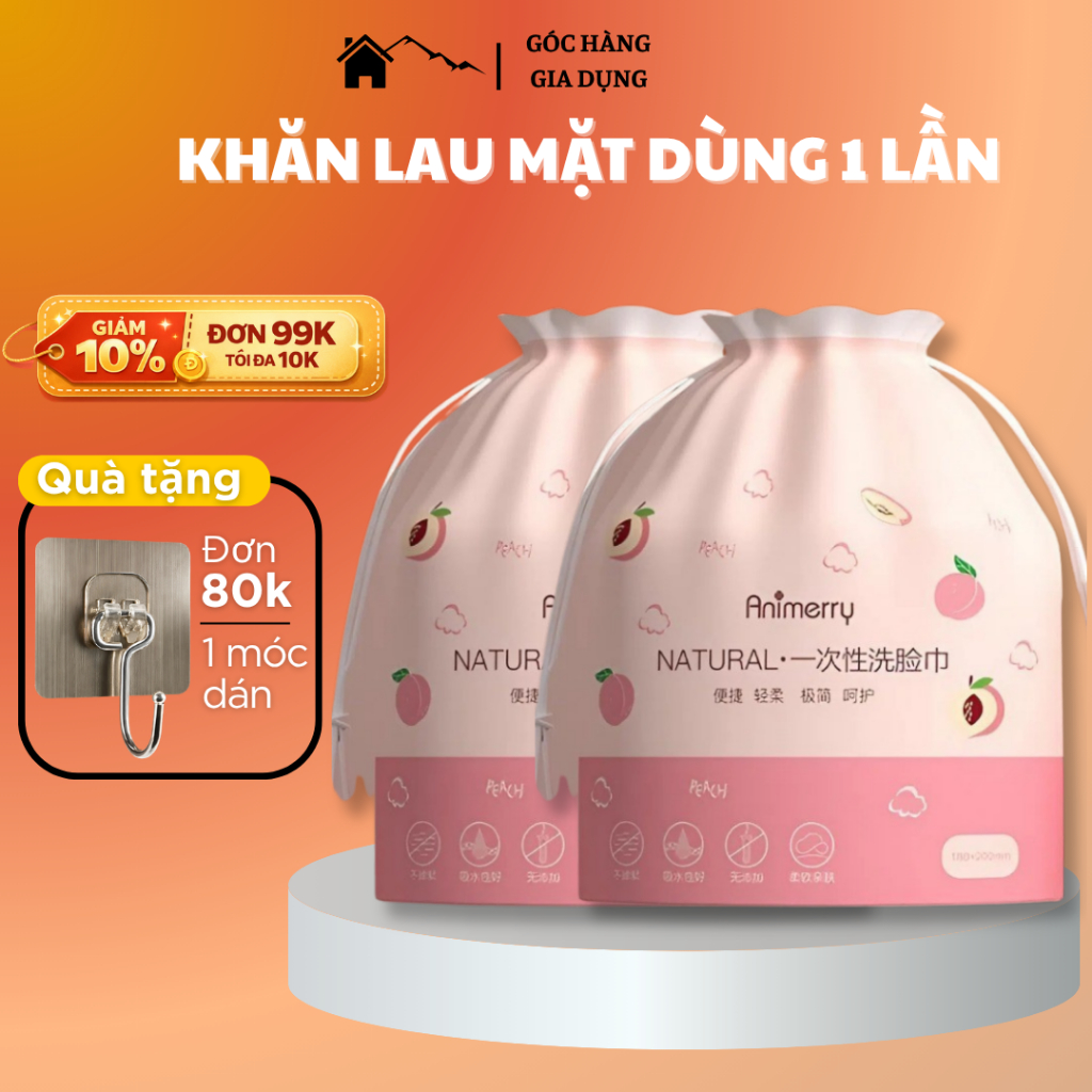 [Đơn 85k Nhận Quà] Khăn mặt khô cotton dùng 1 lần lau khô, lau ướt, khăn lau mặt dùng một lần