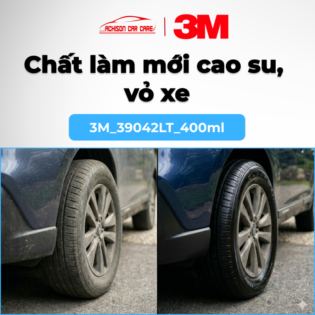 3M-39042LT CHẤT LÀM MỚI CAO SU VỎ XE 400ML LÀM BÓNG PHỤC HỒI BẢO VỆ BỀ MẶT