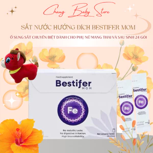 Sắt Bầu Bestifer Mom Hộp 24 Gói, Sắt Nước Cho Phụ Nữ Mang Thai Và Cho Con Bú Không Tanh