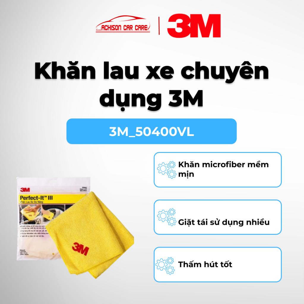 3M-50400VL KHĂN LAU XE CHUYÊN DỤNG 3M MỀM MỊN KHÔNG TRẦY XƯỚC