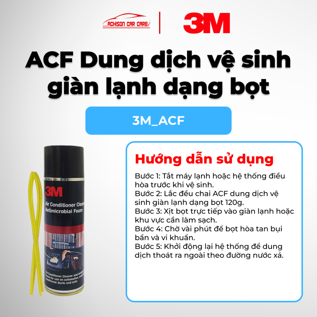 ACF DUNG DỊCH VỆ SINH GIÀN LẠNH DẠNG BỌT 120G LÀM SẠCH KHỬ MÙI DIỆT KHUẨN GIÀN LẠNH Ô TÔ