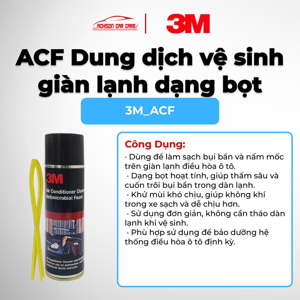 ACF DUNG DỊCH VỆ SINH GIÀN LẠNH DẠNG BỌT 120G LÀM SẠCH KHỬ MÙI DIỆT KHUẨN GIÀN LẠNH Ô TÔ