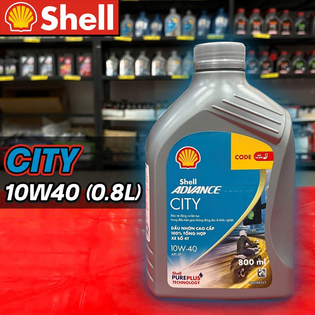 Nhớt Shell Advance City 10W40 dung tích 0.8L hoặc 1L (940018) (940017 ...