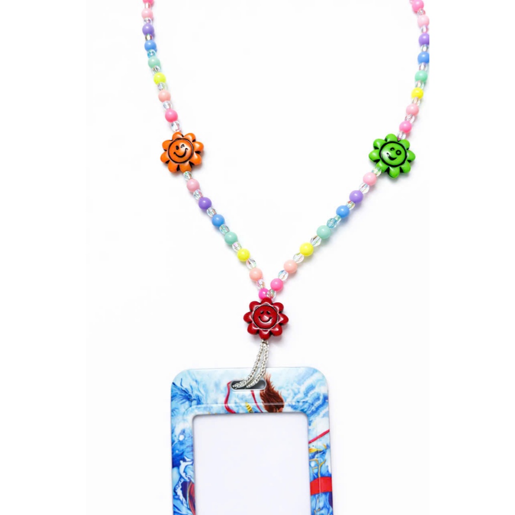 Dây đeo thẻ handmade hạt pastel dễ thương, dây đeo bảng tên học sinh sinh viên, dây giữ thẻ cute