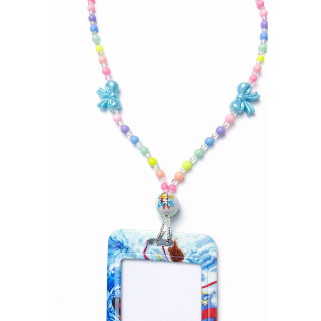Dây đeo thẻ handmade hạt pastel dễ thương, dây đeo bảng tên học sinh sinh viên, dây giữ thẻ cute