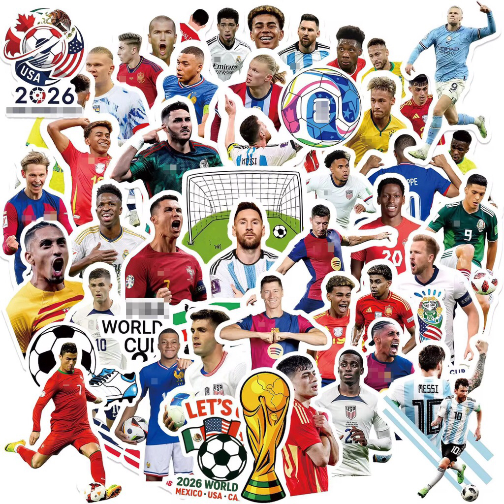 100 sticker cầu thủ bóng đá phù hợp trang trí chuẩn bị world cup 2026 chống nước tốt