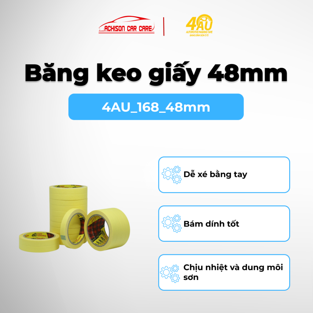BĂNG KEO GIẤY 48MM DÁN CHE SƠN DỄ BÓC KHÔNG ĐỂ LẠI KEO
