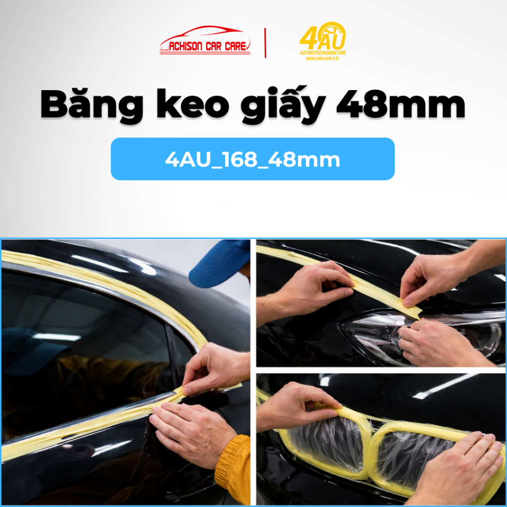 BĂNG KEO GIẤY 48MM DÁN CHE SƠN DỄ BÓC KHÔNG ĐỂ LẠI KEO
